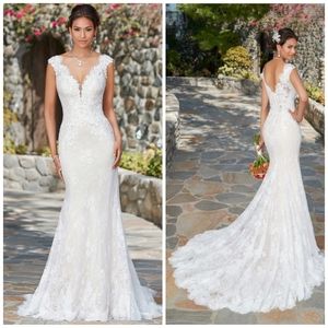 Kitty Chen Kali V-Neck Bridal Gown Wedding Dress Sz 10